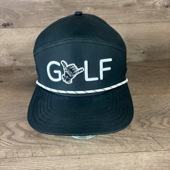 Sunday Swagger GOLF Snapback Hat Men's One Size Black Embroidered Flat Bill Cap - Picture 2 of 9